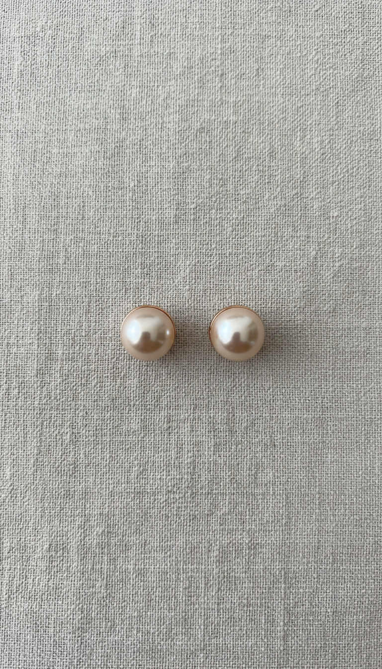 Ohrstecker Champagner-Perle seidiger Glanz